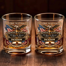 Load image into Gallery viewer, Personalized Whiskey Glass with Eagle Cross &amp; American Flag Gift for Dad
