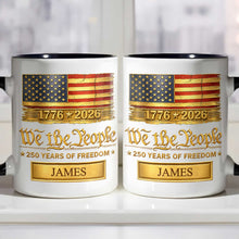 Load image into Gallery viewer, Personalized Ceramic Accent Mug Custom Name American Flag Gift for Dad

