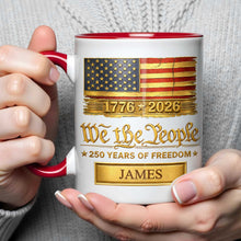 Load image into Gallery viewer, Personalized Ceramic Accent Mug Custom Name American Flag Gift for Dad
