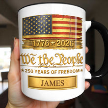 Load image into Gallery viewer, Personalized Ceramic Accent Mug Custom Name American Flag Gift for Dad
