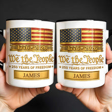 Load image into Gallery viewer, Personalized Ceramic Accent Mug Custom Name American Flag Gift for Dad
