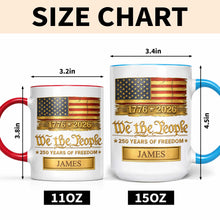 Load image into Gallery viewer, Personalized Ceramic Accent Mug Custom Name American Flag Gift for Dad
