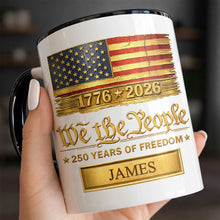 Load image into Gallery viewer, Personalized Ceramic Accent Mug Custom Name American Flag Gift for Dad
