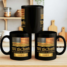 Load image into Gallery viewer, Personalized Black Mug Custom American Flag Gift for Dad
