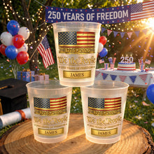 Load image into Gallery viewer, Personalized American Flag Frosted Cups Custom Name Gift
