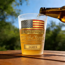 Load image into Gallery viewer, Personalized American Flag Frosted Cups Custom Name Gift
