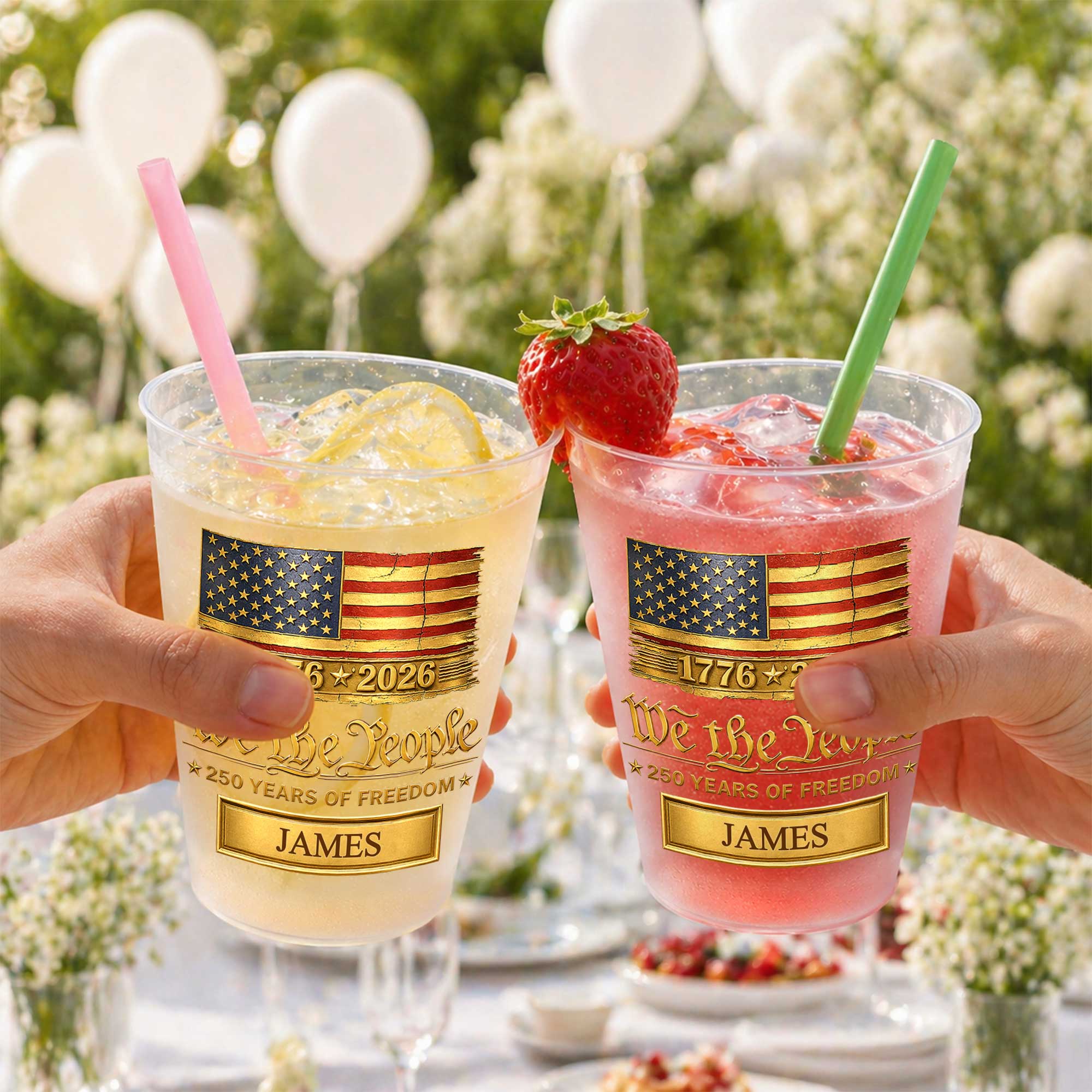 Personalized American Flag Frosted Cups Custom Name Gift