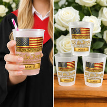 Load image into Gallery viewer, Personalized American Flag Frosted Cups Custom Name Gift
