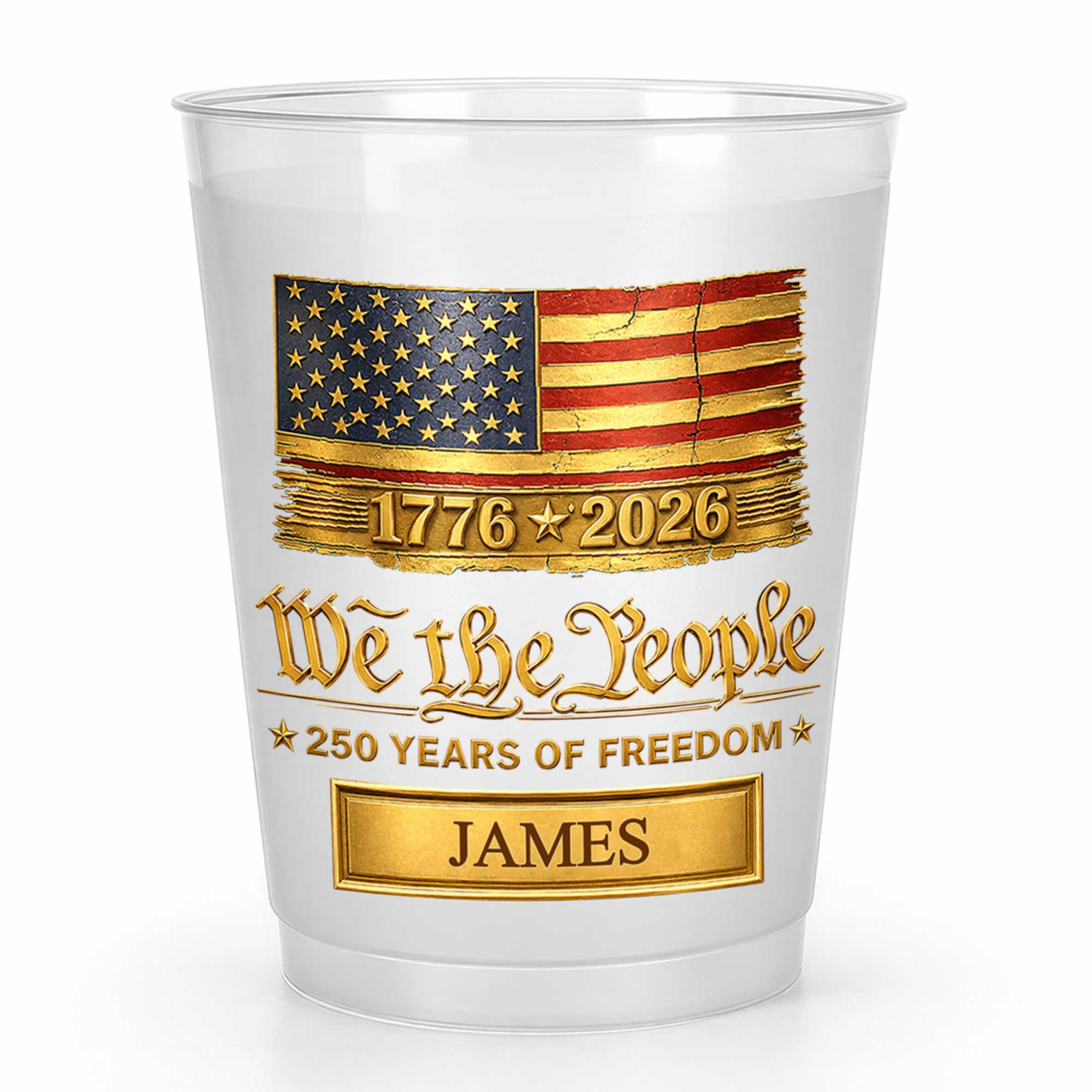 Personalized American Flag Frosted Cups Custom Name Gift