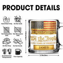 Load image into Gallery viewer, Personalized 11oz Glass Mug USA Flag Gift for Dad - 4th of July
