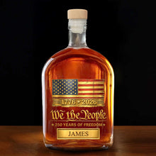 Load image into Gallery viewer, Personalized Whiskey Bottle American Flag Custom Gift for Dad
