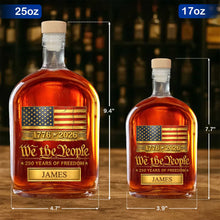 Load image into Gallery viewer, Personalized Whiskey Bottle American Flag Custom Gift for Dad
