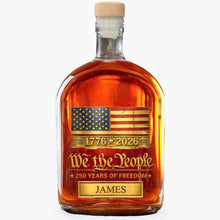 Load image into Gallery viewer, Personalized Whiskey Bottle American Flag Custom Gift for Dad
