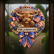 Load image into Gallery viewer, Personalized Custom Shaped Wood Sign USA Flag Gift for Family
