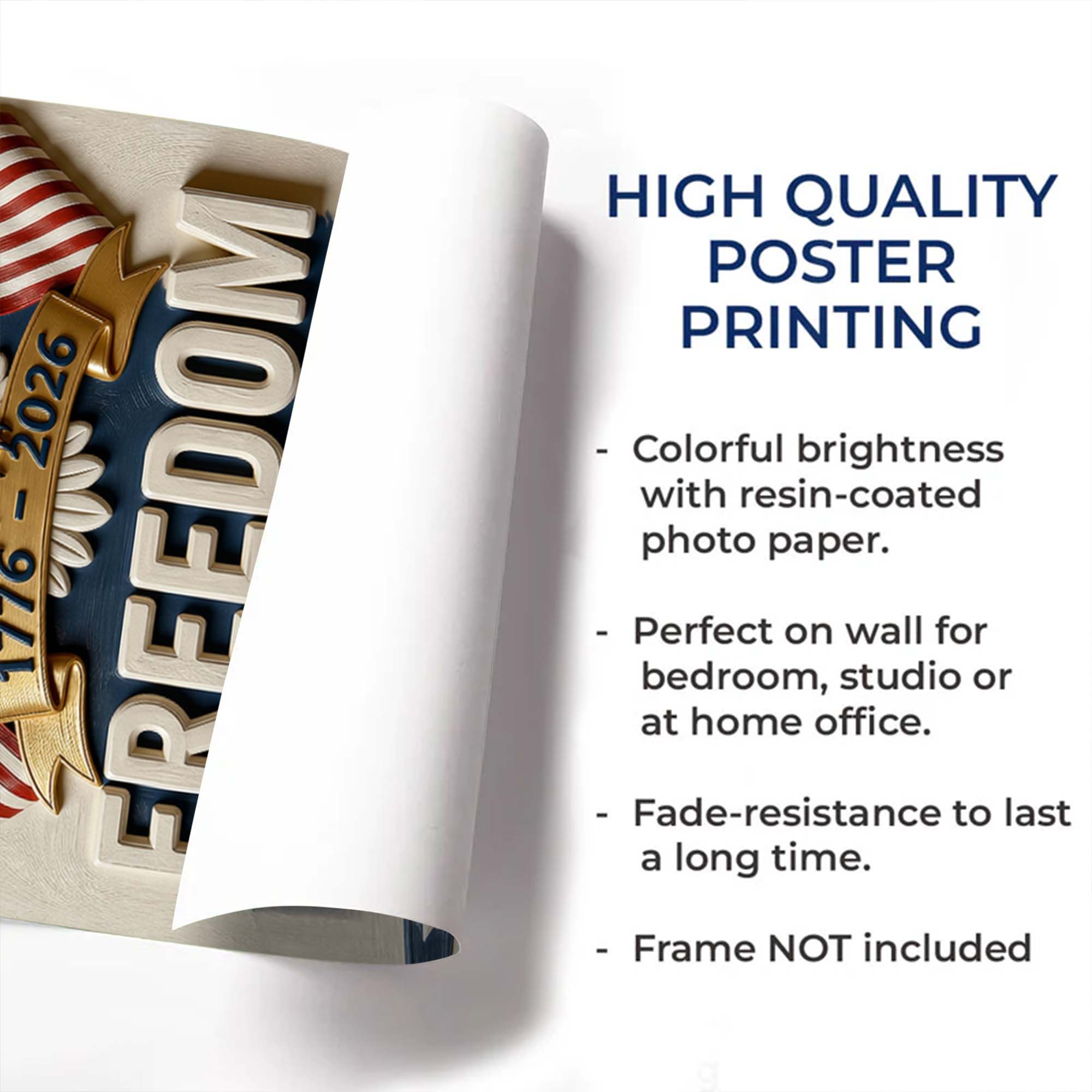 Personalized Vertical Poster with American Flag Bald Eagle Custom Family Name Gift for Dad