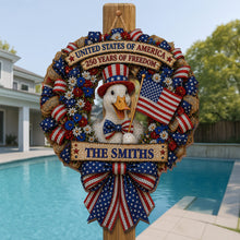 Load image into Gallery viewer, Personalized Wood Sign USA Freedom Duck Custom Name Gift
