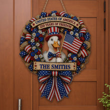 Load image into Gallery viewer, Personalized Wood Sign USA Freedom Duck Custom Name Gift
