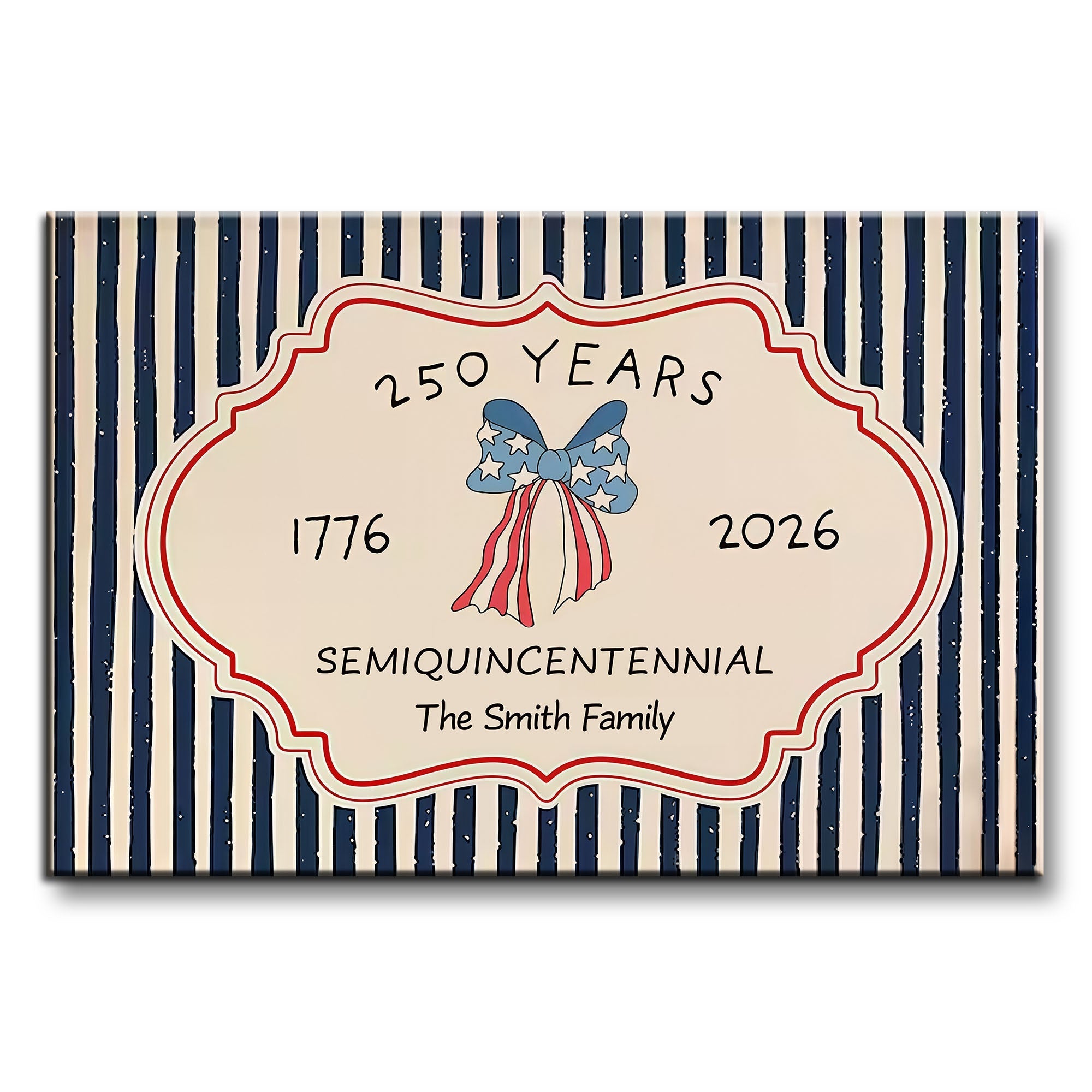 Personalized 4th of July Family Poster Custom Name Decor