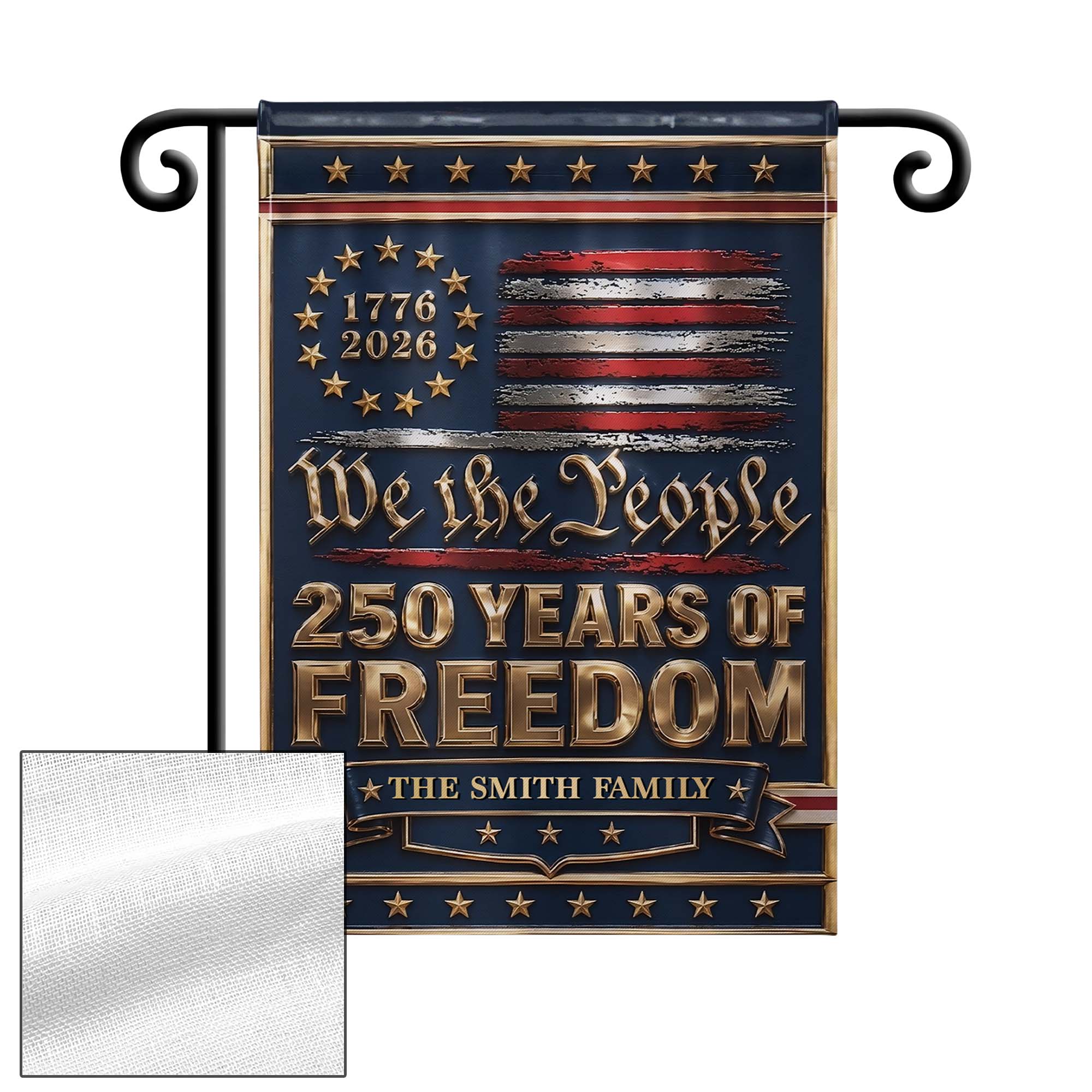 Personalized Double-Sided Garden Flag Custom Family Name Independence Day Gift