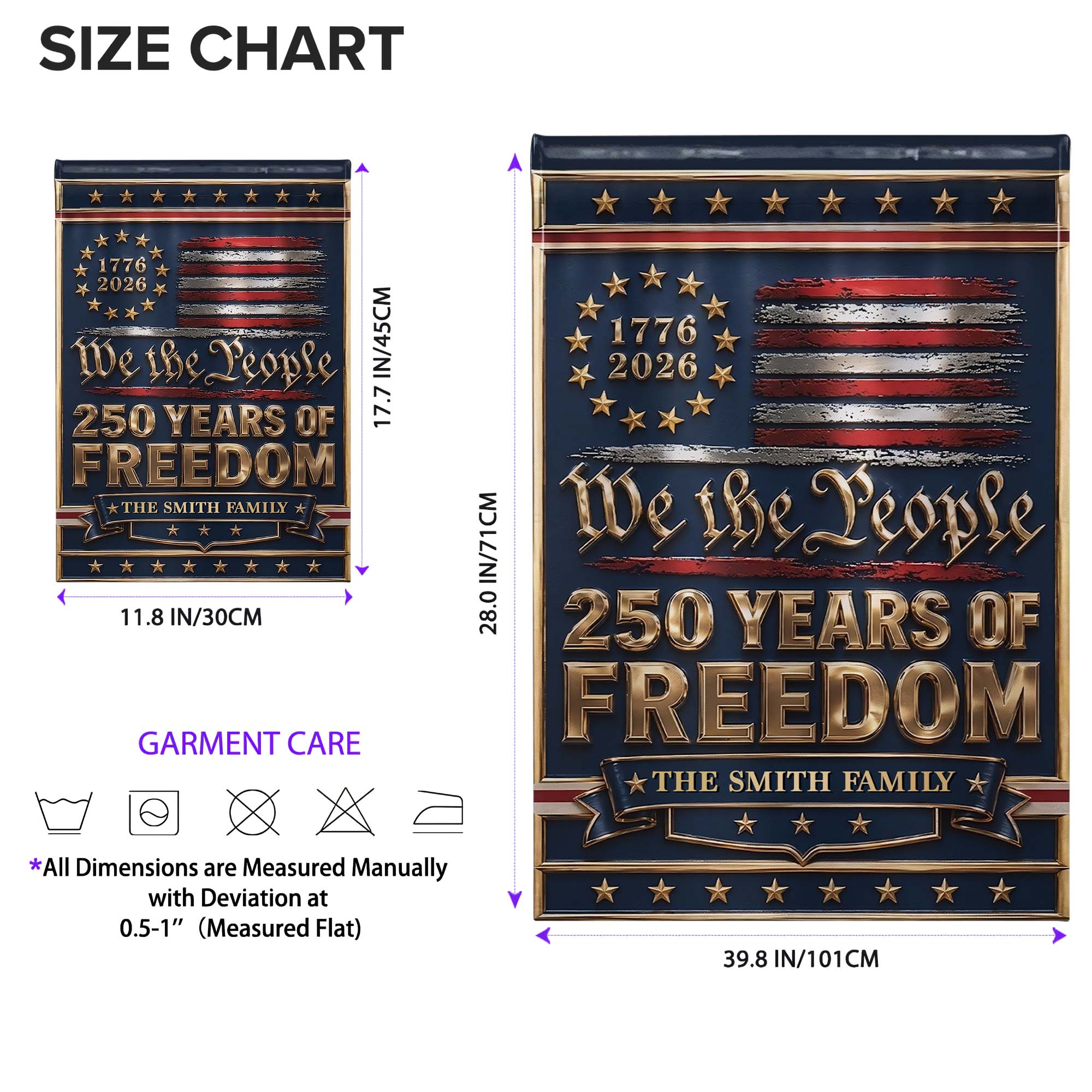Personalized Double-Sided Garden Flag Custom Family Name Independence Day Gift