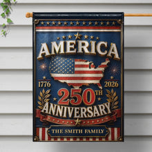 Load image into Gallery viewer, Personalized Garden Flag Custom Family Name USA Map Gift - 4th of July
