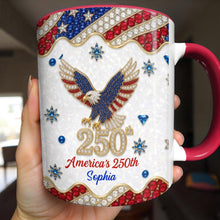 Load image into Gallery viewer, Personalized Jeweled Eagle Accent Mug Custom Design Gift
