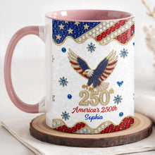 Load image into Gallery viewer, Personalized Jeweled Eagle Accent Mug Custom Design Gift
