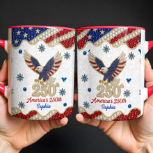 Load image into Gallery viewer, Personalized Jeweled Eagle Accent Mug Custom Design Gift
