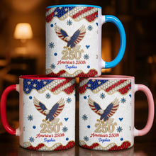 Load image into Gallery viewer, Personalized Jeweled Eagle Accent Mug Custom Design Gift
