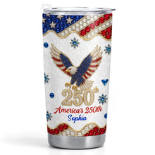 Load image into Gallery viewer, Personalized 4th of July Stainless Steel Tumbler Custom Name Eagle Gift
