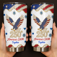 Load image into Gallery viewer, Personalized 20oz Stainless Steel Tumbler USA Flag Gift for Dad
