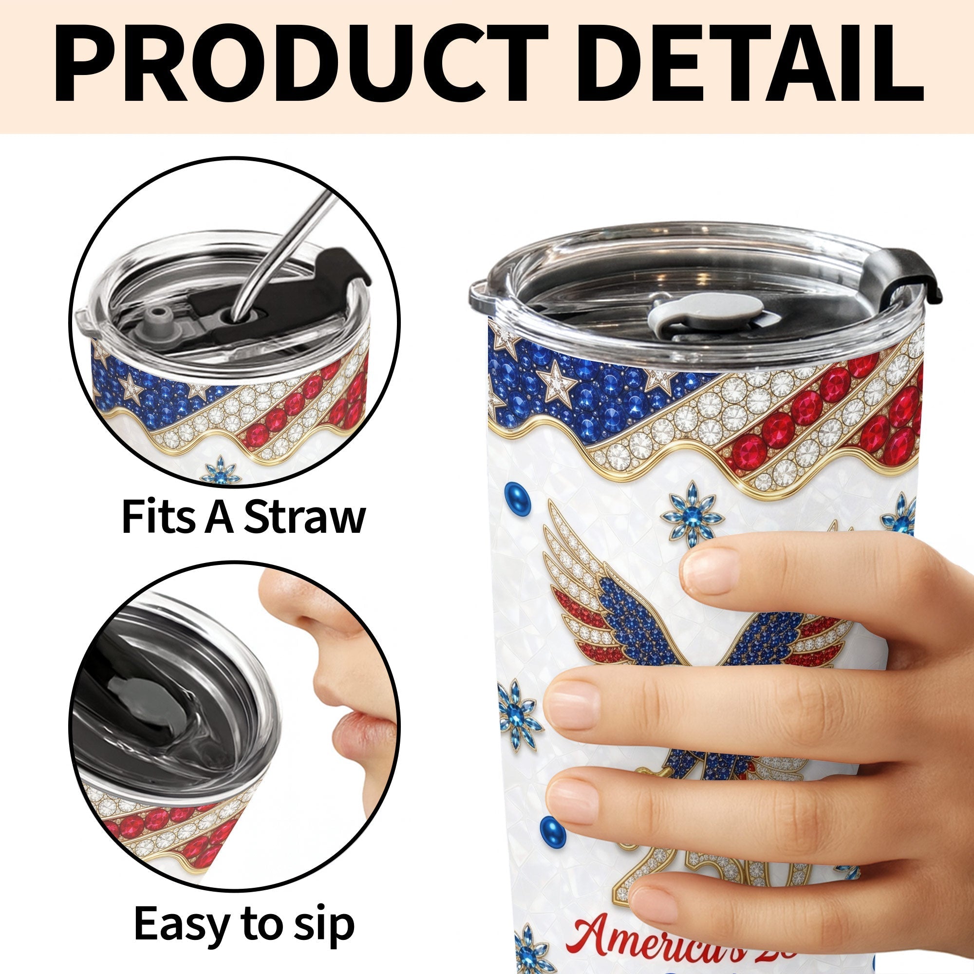 Personalized 20oz Stainless Steel Tumbler USA Flag Gift for Dad
