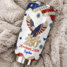 Load image into Gallery viewer, Personalized 20oz Stainless Steel Tumbler USA Flag Gift for Dad
