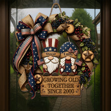 Load image into Gallery viewer, Personalized Patriotic Gnome Wood Sign Custom Gift for Couple
