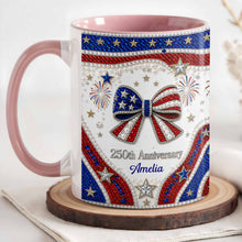 Load image into Gallery viewer, Personalized Accent Mug USA Flag Design Custom Gift for Couples
