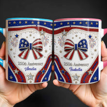 Load image into Gallery viewer, Personalized Accent Mug USA Flag Design Custom Gift for Couples
