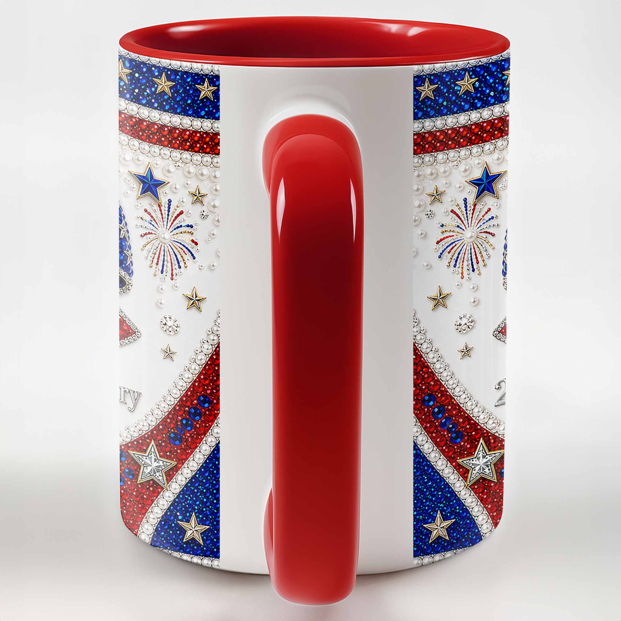 Personalized Accent Mug USA Flag Design Custom Gift for Couples