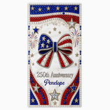 Load image into Gallery viewer, Personalized 4th of July Beach Towel Custom Name USA Flag
