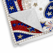 Load image into Gallery viewer, Personalized 4th of July Beach Towel Custom Name USA Flag
