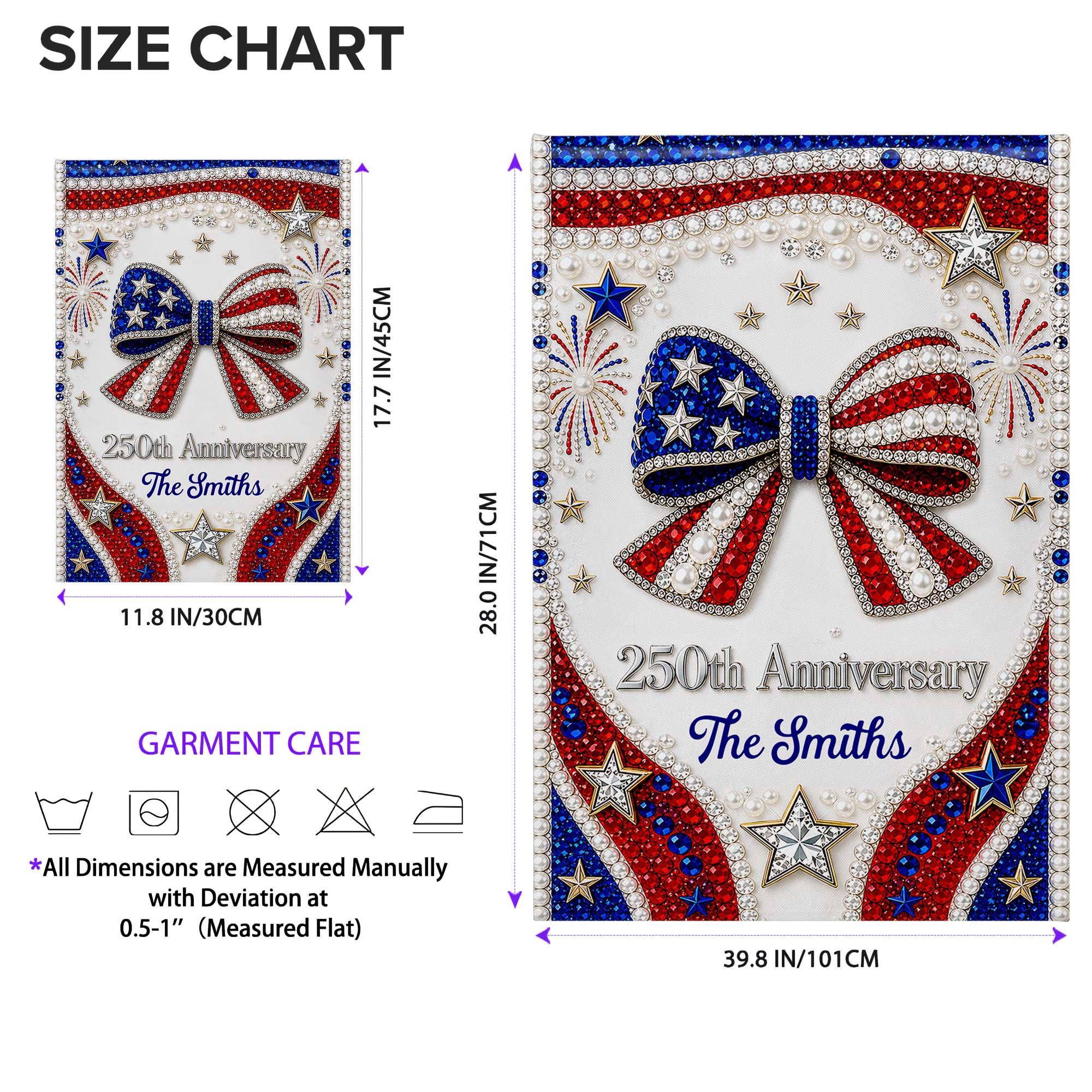 Personalized Garden Flag Patriotic Custom Family Gift 4th of July