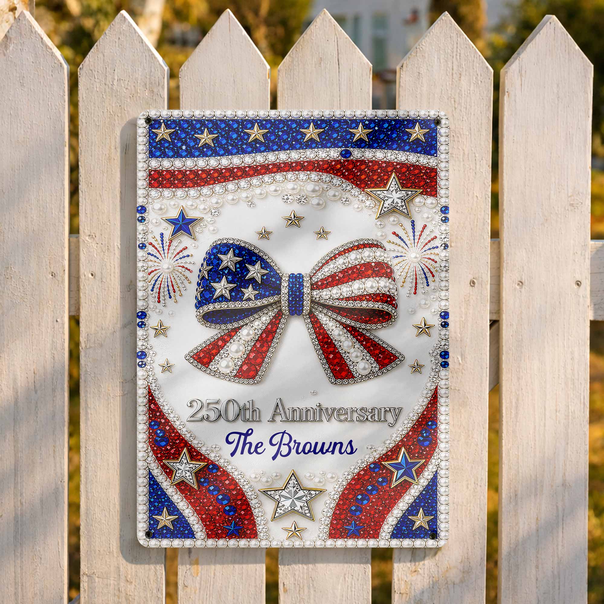 Personalized Metal Sign American Flag Gift for Independence Day