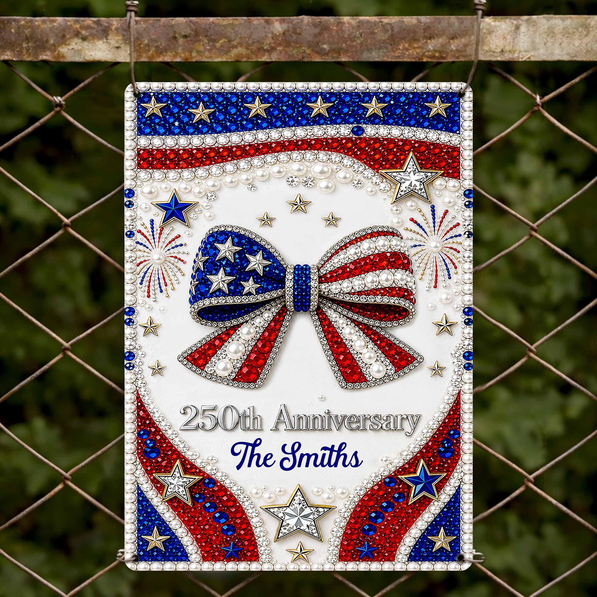 Personalized Metal Sign American Flag Gift for Independence Day
