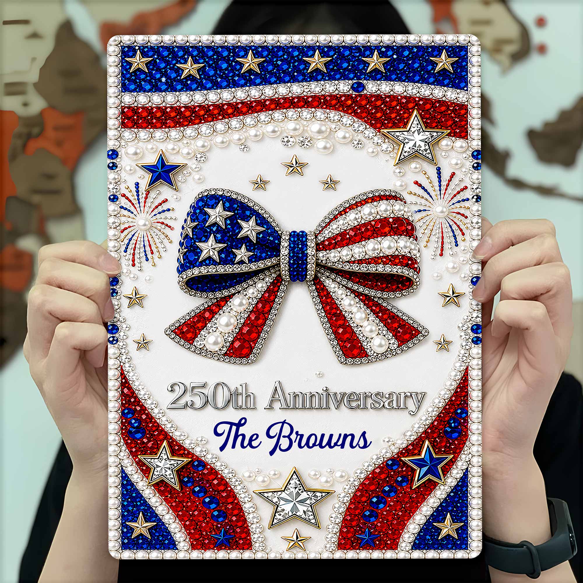 Personalized Metal Sign American Flag Gift for Independence Day