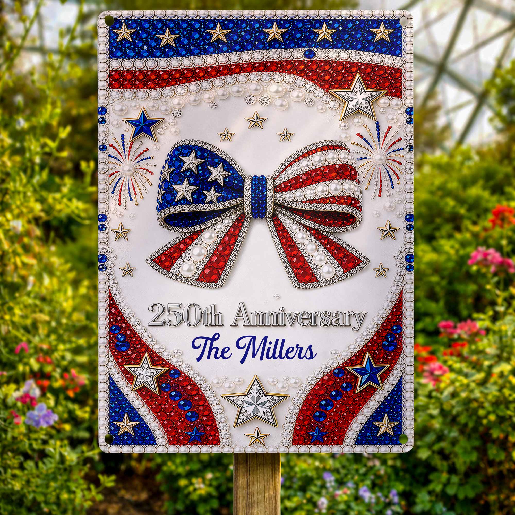 Personalized Metal Sign American Flag Gift for Independence Day