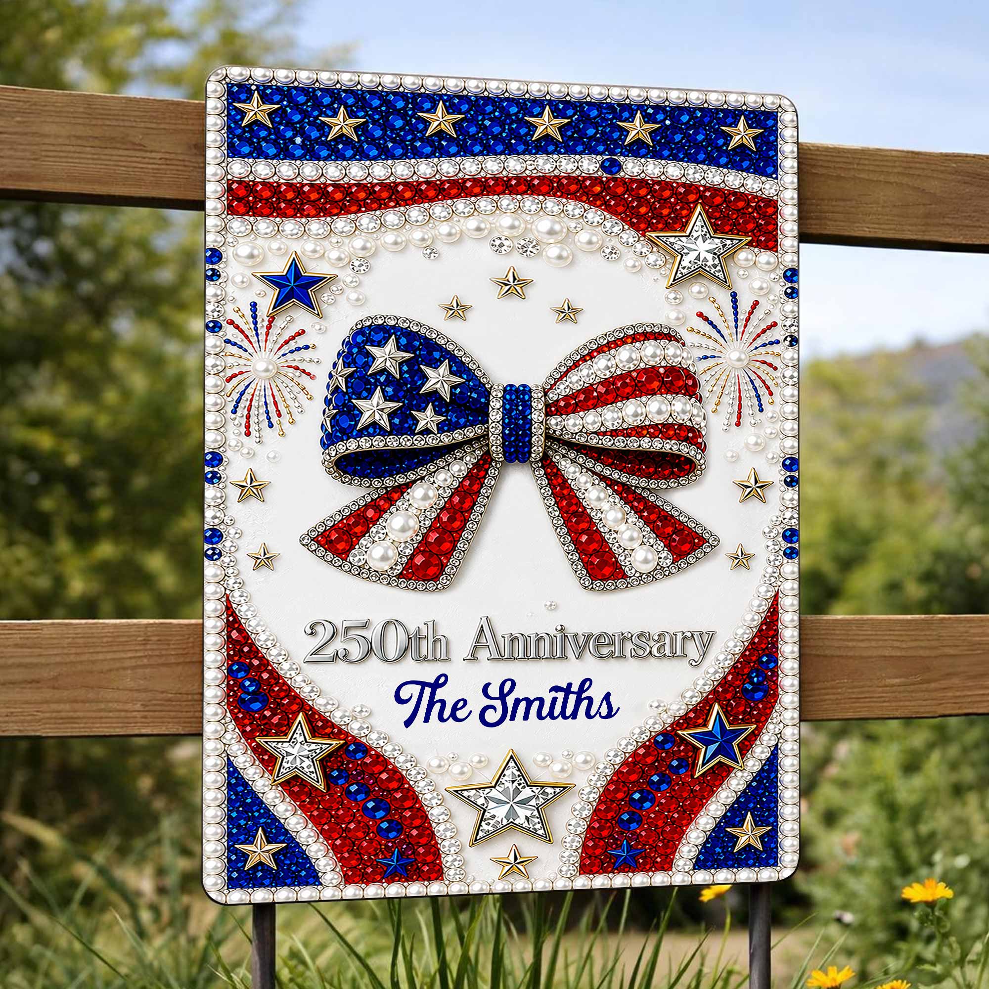 Personalized Metal Sign American Flag Gift for Independence Day