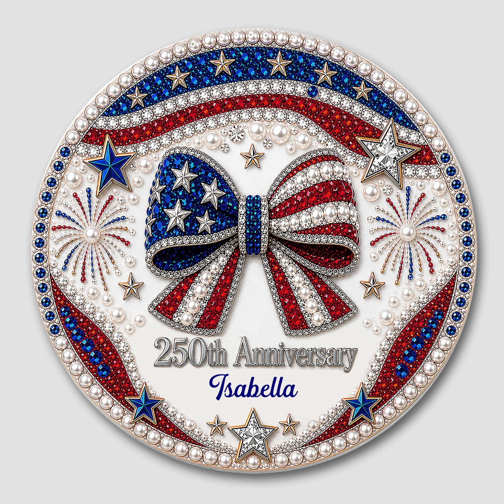 Personalized 250th Anniversary Ceramic Coaster Custom Name Gift for Family