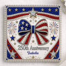 Load image into Gallery viewer, Personalized American Flag Ceramic Coaster Unique Gift
