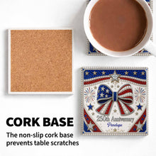 Load image into Gallery viewer, Personalized American Flag Ceramic Coaster Unique Gift
