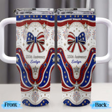 Load image into Gallery viewer, Personalized 40oz Tumbler with Straw Custom Name Gift for Independence Day
