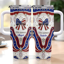 Load image into Gallery viewer, Personalized 40oz Tumbler with Straw Custom Name Gift for Independence Day
